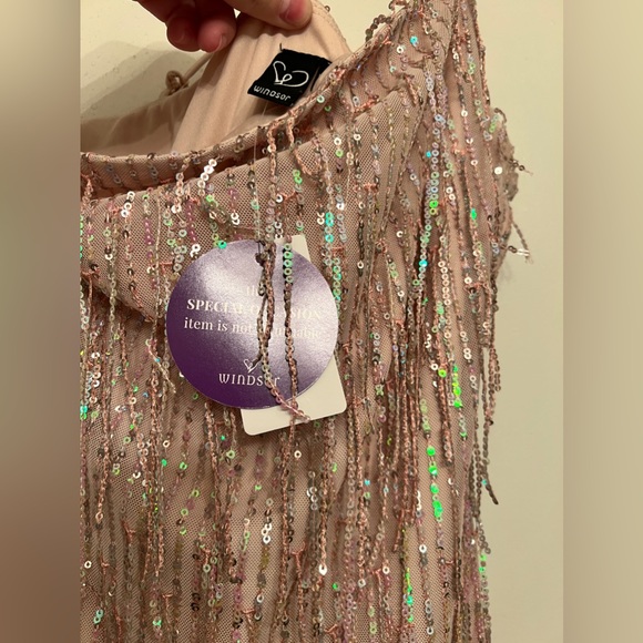 BRAND NEW - NEVER WORN - TAGS STILL ON - SPARKLY SEQUIN WINDOR DRESS SIZE L - Picture 4 of 5